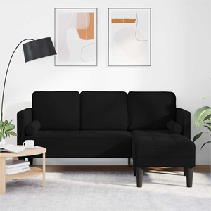 Bowery Hill Modern / Contemporary Velvet Sofa Set in Black Finish