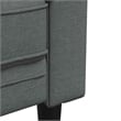 Bowery Hill Contemporary Chesterfield Sofa in Dark Grey Polyester