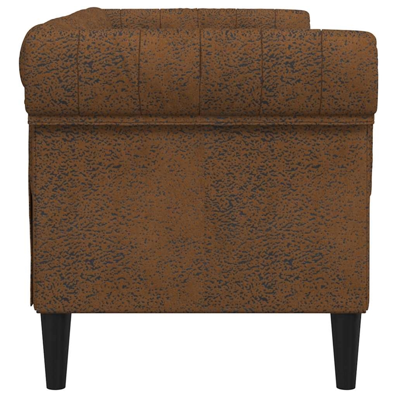 Bowery Hill Modern / Contemporary Chesterfield Sofa in Brown Fabric