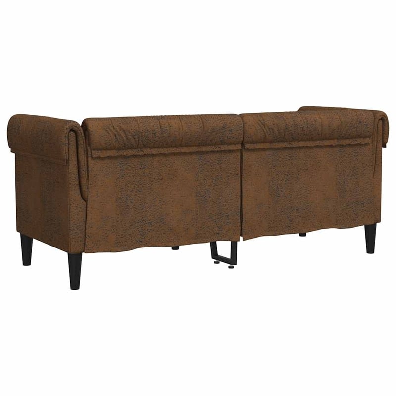 Bowery Hill Modern / Contemporary Chesterfield Sofa in Brown Fabric