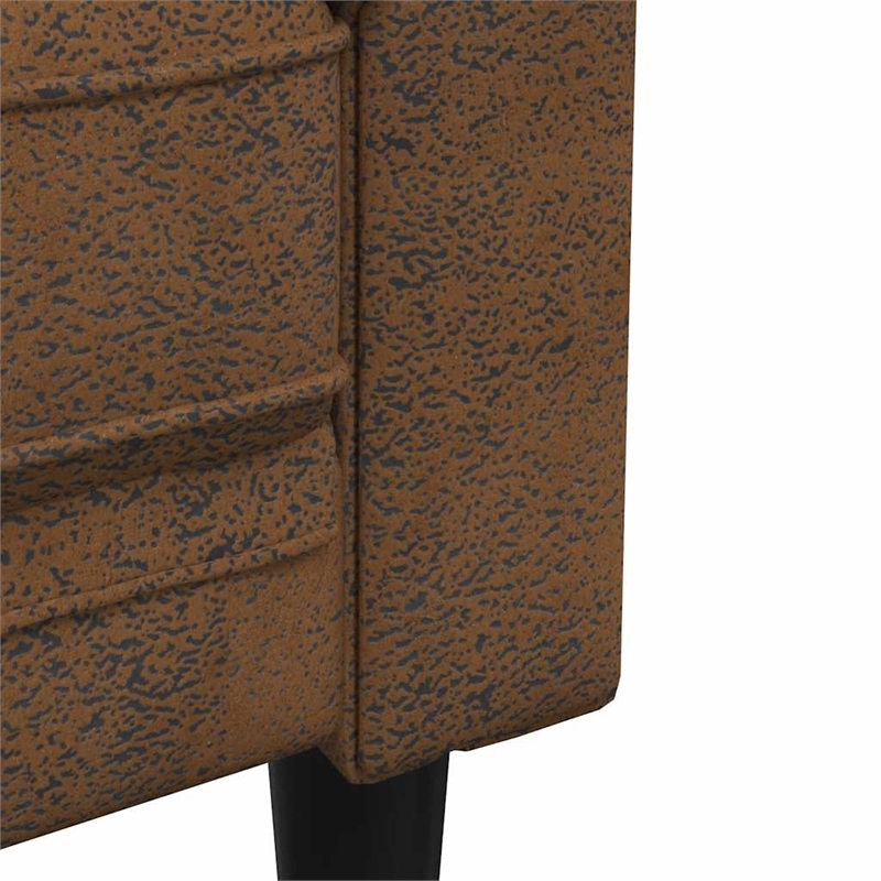 Bowery Hill Modern / Contemporary Chesterfield Sofa in Brown Fabric