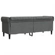 Bowery Hill Contemporary Polyester Chesterfield Sofa in Dark Gray