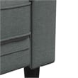 Bowery Hill Contemporary Polyester Chesterfield Sofa in Dark Gray