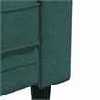 Bowery Hill Contemporary Polyester Chesterfield Sofa in Dark Green