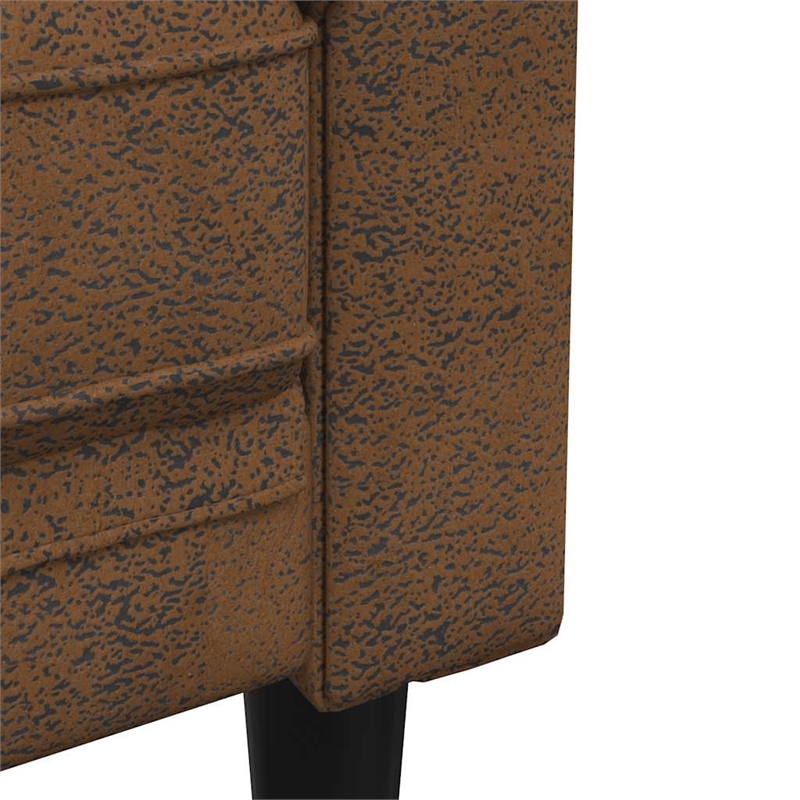 Bowery Hill Modern / Contemporary Chesterfield Sofa in Brown Fabric