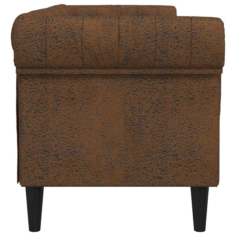 Bowery Hill Modern / Contemporary Chesterfield Sofa in Brown Fabric