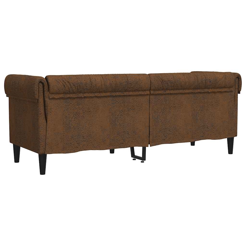 Bowery Hill Modern / Contemporary Chesterfield Sofa in Brown Fabric