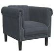 Bowery Hill Contemporary Single Sofa Chair in Dark Grey Velvet