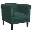 Bowery Hill Contemporary Single Sofa Chair in Dark Green Polyester
