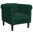 Bowery Hill Contemporary Single Sofa Chair in Dark Green Polyester