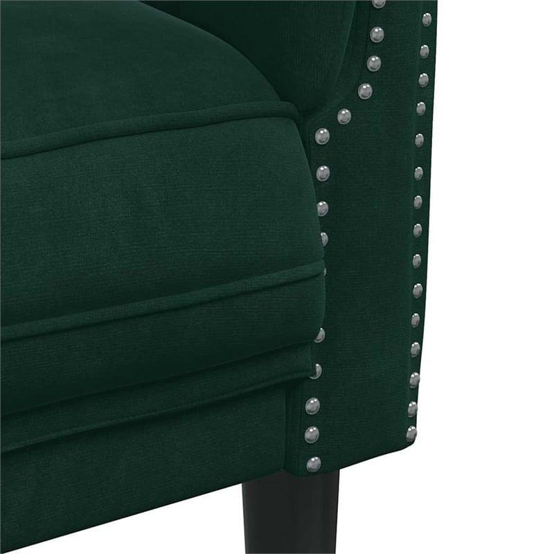 Bowery Hill Contemporary Single Sofa Chair in Dark Green Polyester