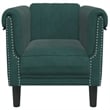 Bowery Hill Contemporary Single Sofa Chair in Dark Green Polyester