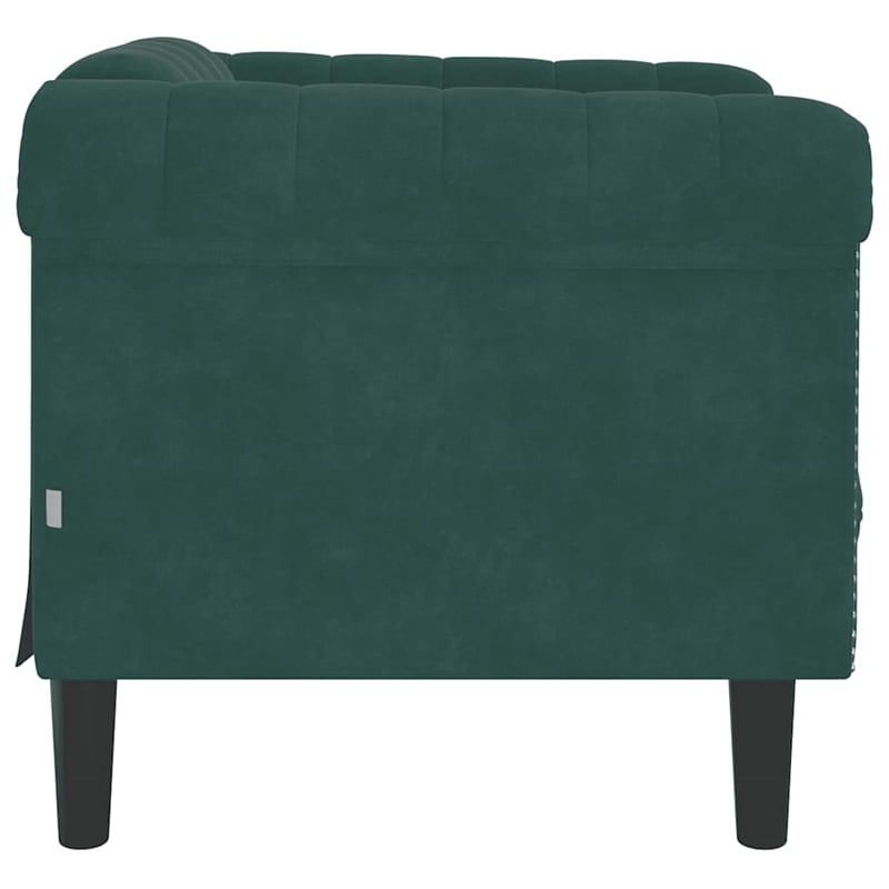 Bowery Hill Contemporary Single Sofa Chair in Dark Green Polyester