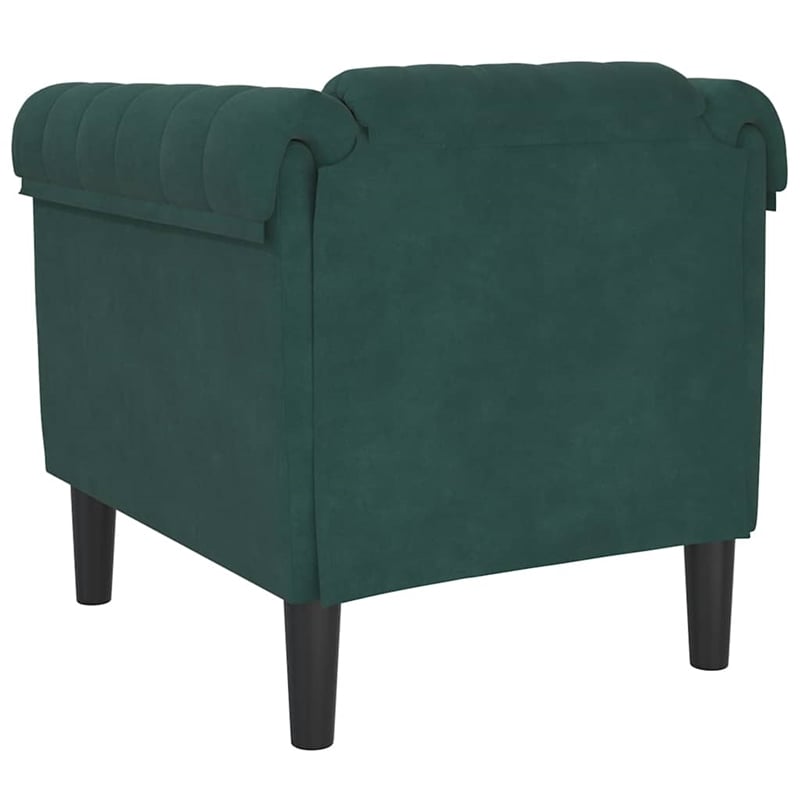 Bowery Hill Contemporary Single Sofa Chair in Dark Green Polyester