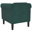 Bowery Hill Contemporary Single Sofa Chair in Dark Green Polyester