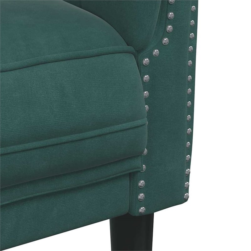 Bowery Hill Contemporary Single Sofa Chair in Dark Green Polyester