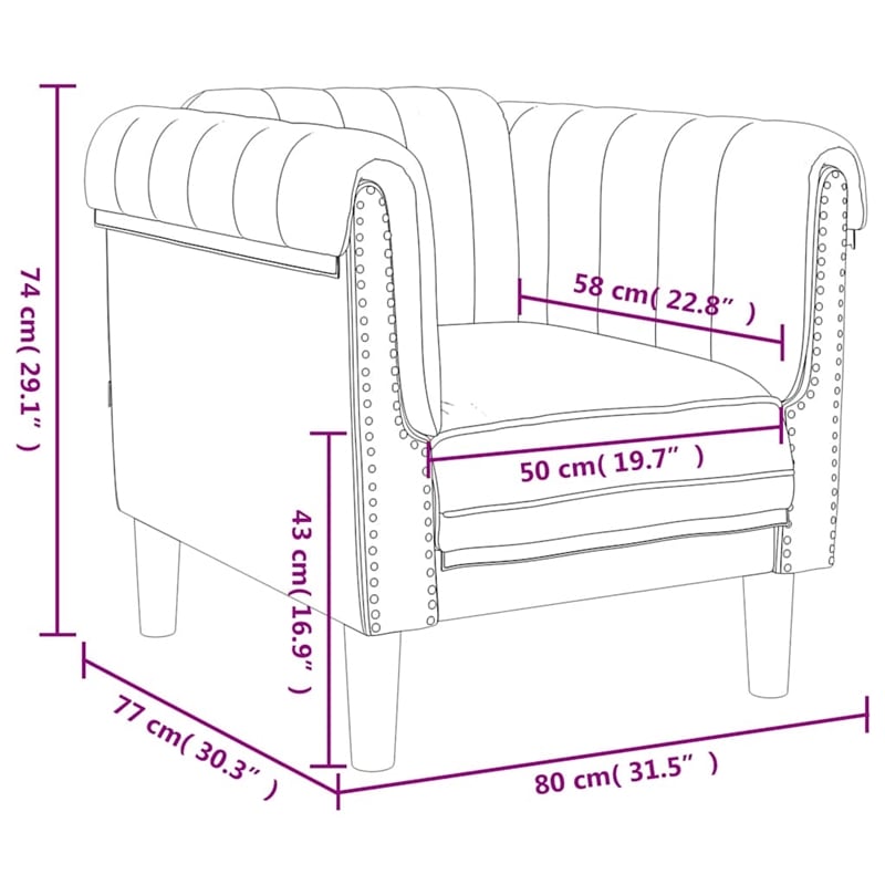 Bowery Hill Contemporary Single Sofa Chair in Dark Green Polyester