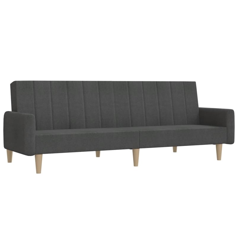 Bowery Hill Contemporary Polyester Wooden Frame Sofa Bed in Dark Grey