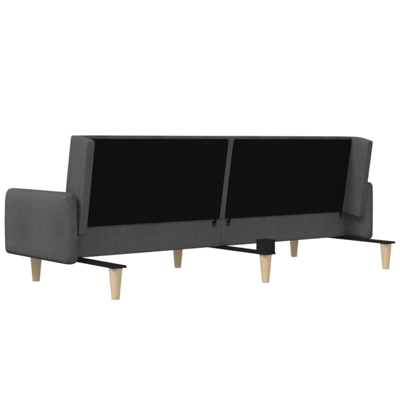 Bowery Hill Contemporary Polyester Wooden Frame Sofa Bed in Dark Grey