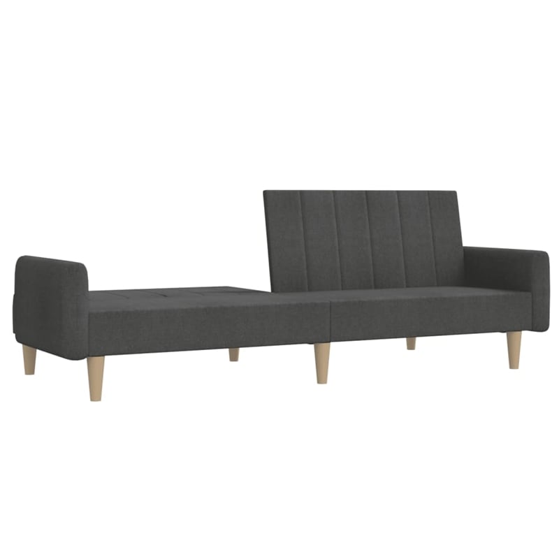Bowery Hill Contemporary Polyester Wooden Frame Sofa Bed in Dark Grey
