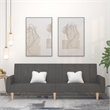 Bowery Hill Contemporary Polyester Wooden Frame Sofa Bed in Dark Grey