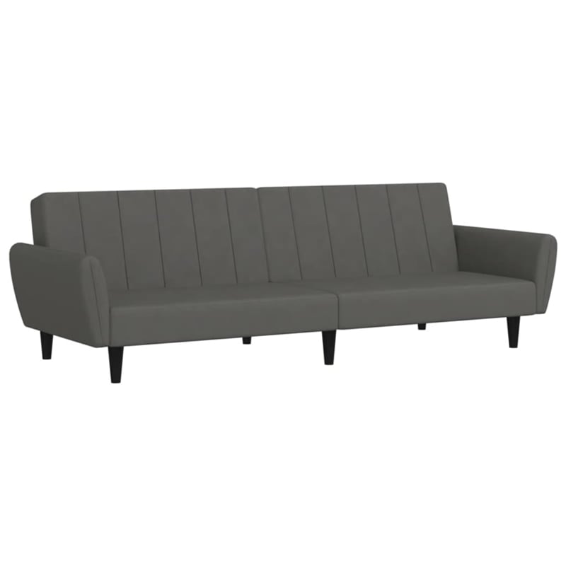 Bowery Hill Contemporary Sleeper Sofa Bed in Dark Gray Polyester
