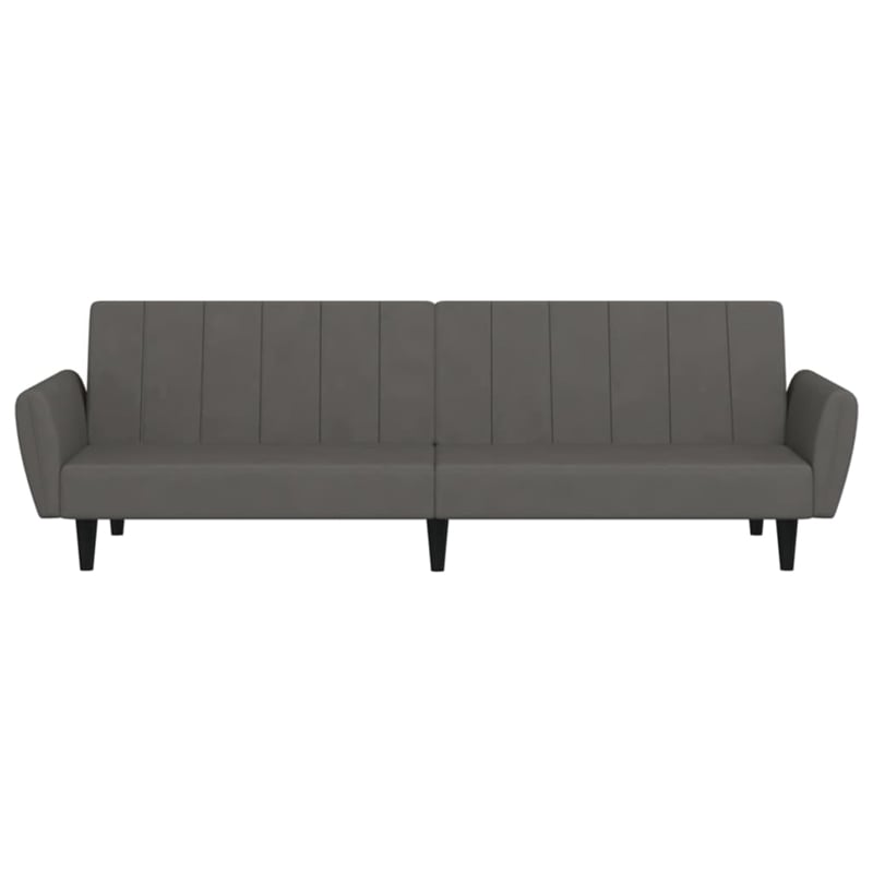 Bowery Hill Contemporary Sleeper Sofa Bed in Dark Gray Polyester