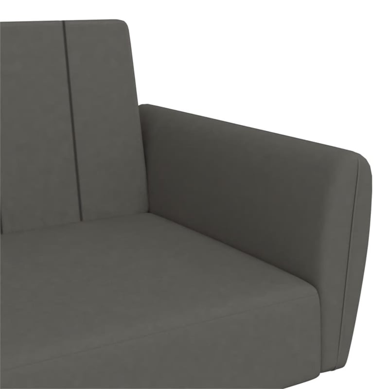 Bowery Hill Contemporary Sleeper Sofa Bed in Dark Gray Polyester