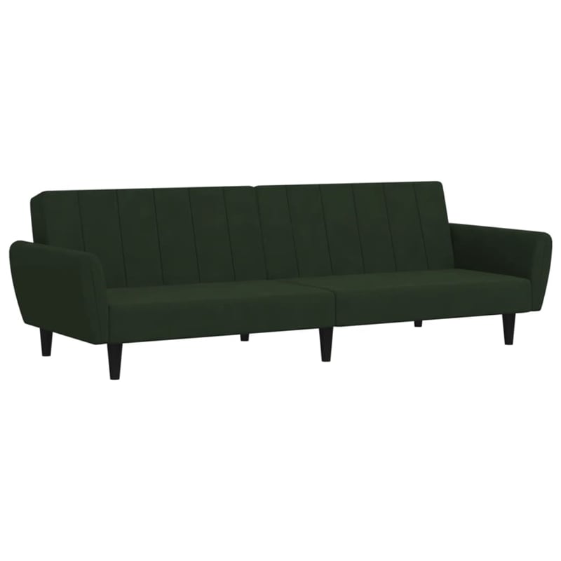 Bowery Hill Contemporary Sofa Bed in Dark Green Polyester Velvet