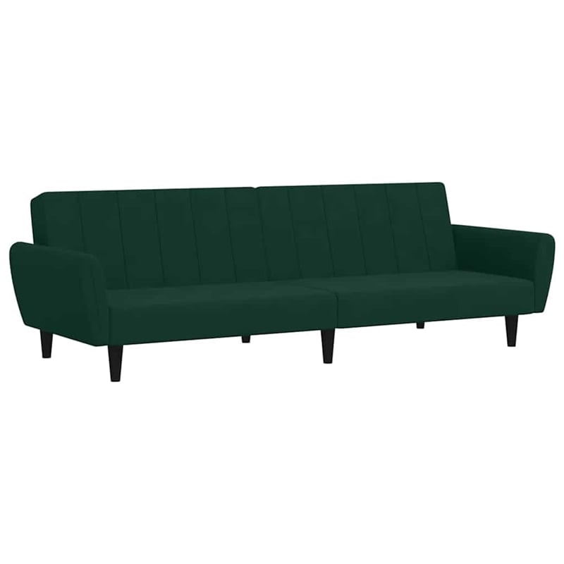 Bowery Hill Contemporary Sofa Bed in Dark Green Polyester Velvet
