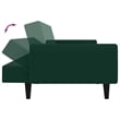 Bowery Hill Contemporary Sofa Bed in Dark Green Polyester Velvet