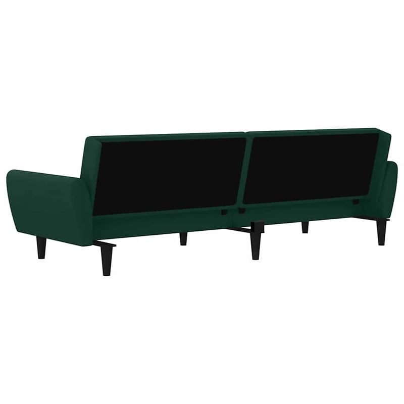 Bowery Hill Contemporary Sofa Bed in Dark Green Polyester Velvet