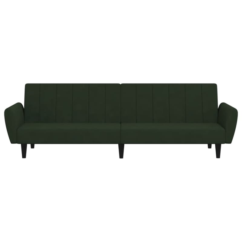 Bowery Hill Contemporary Sofa Bed in Dark Green Polyester Velvet
