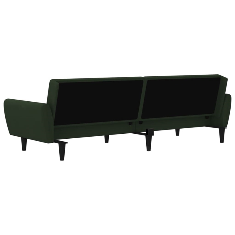 Bowery Hill Contemporary Sofa Bed in Dark Green Polyester Velvet