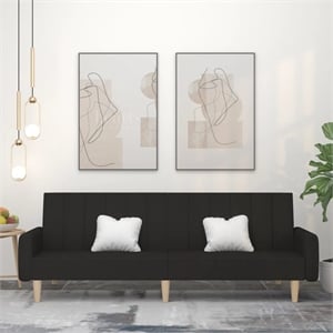 Bowery Hill Modern / Contemporary Sofa Bed in Black Polyester