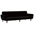 Bowery Hill Contemporary 2-Seater Sofa Bed in Black Polyester Velvet