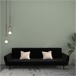 Bowery Hill Contemporary 2-Seater Sofa Bed in Black Polyester Velvet