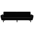 Bowery Hill Contemporary 2-Seater Sofa Bed in Black Polyester Velvet