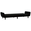 Bowery Hill Contemporary 2-Seater Sofa Bed in Black Polyester Velvet