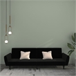 Bowery Hill Contemporary 2-Seater Sofa Bed in Black Polyester Velvet