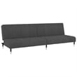 Bowery Hill Contemporary Metal 2-Seater Sofa Bed in Dark Grey Polyester