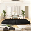 Bowery Hill Metal 2-Seater Sofa Bed in Black Polyester Velvet
