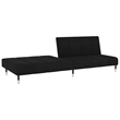 Bowery Hill Metal 2-Seater Sofa Bed in Black Polyester Velvet