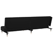 Bowery Hill Metal 2-Seater Sofa Bed in Black Polyester Velvet