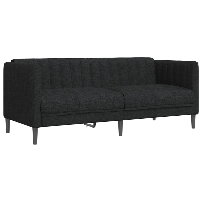 Bowery Hill Contemporary 2-Seater Sofa in Black Finish Polyester
