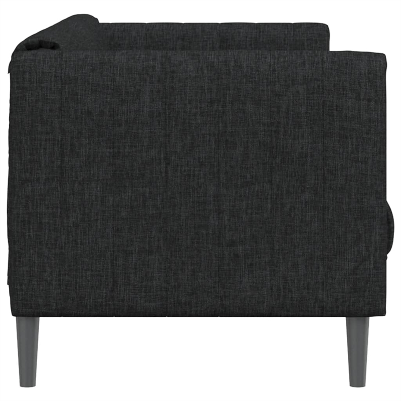 Bowery Hill Contemporary 2-Seater Sofa in Black Finish Polyester