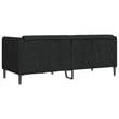 Bowery Hill Contemporary 2-Seater Sofa in Black Finish Polyester