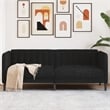 Bowery Hill Contemporary 2-Seater Sofa in Black Finish Polyester