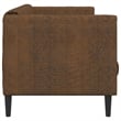 Bowery Hill Modern / Contemporary Sofa in Brown Faux Suede Leather