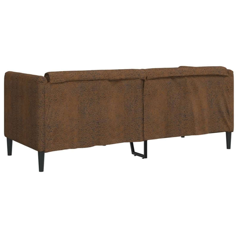 Bowery Hill Modern / Contemporary Sofa in Brown Faux Suede Leather